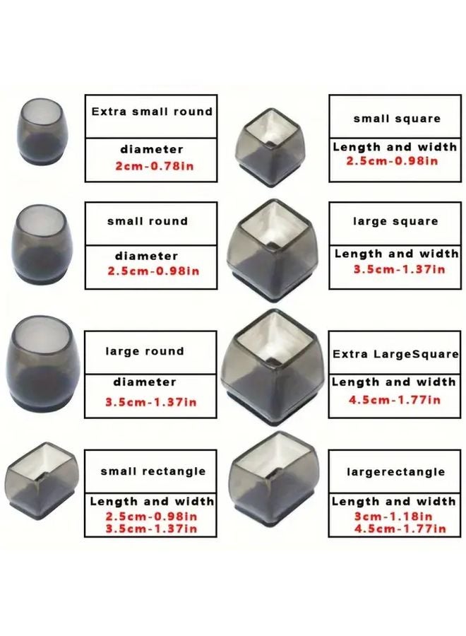 Tawny Small Round 8 Pcs Table And Chair Foot Pads Mute Wear Resistant Leg Protection Covers - Image 3